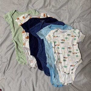 Bundle Assorted Kids Bodysuits - Green, Blue, White